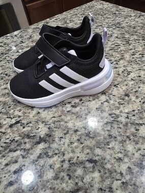 Adidas Cloudfoam Black & Light Purple Kids' Sneakers
